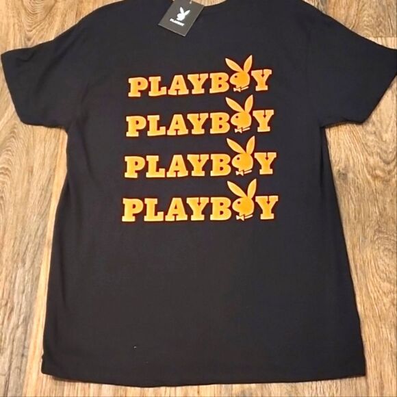 Playboy Repeat Logo S/S Crew Neck T-Shirt - Picture 2 of 4
